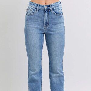 Judy Blue Full Size Raw Hem High Rise Bootcut Jeans